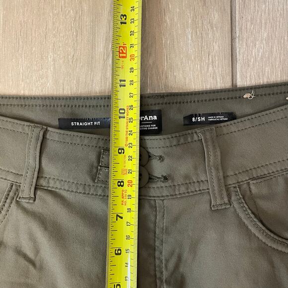prAna Straight Fit Hiking Pants 8 Short Green Recycled Nylon Stretch Outdoor - Picture 5 of 13